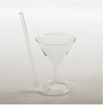 Pahar de cocktail cu spirală din sticlă, pahar triunghiular pentru suc, pahar Martini și pahar de vin roșu