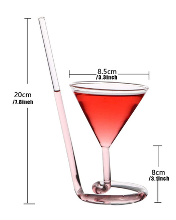 Pahar de cocktail cu spirală din sticlă, pahar triunghiular pentru suc, pahar Martini și pahar de vin roșu