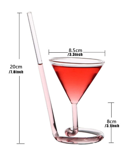 Pahar de cocktail cu spirală din sticlă, pahar triunghiular pentru suc, pahar Martini și pahar de vin roșu