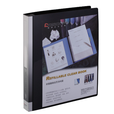 NF407A-S Dosar cu foi detașabile pentru birou, clips din plastic, A4, 30 găuri, 40 buzunare