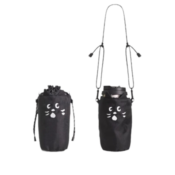 Geantă crossbody pentru sticlă de apă, cu urechi de pisică, suport pentru pahar, rezistentă la stropiri
