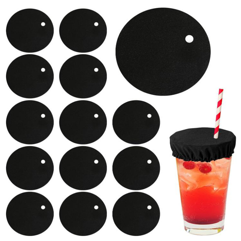 Capac elastic pentru pahar cu gaură pentru pai, material spandex, capac anti-praf, accesoriu decorativ