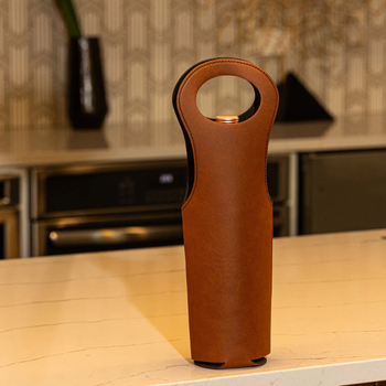 Geantă din piele PU, stil retro, pentru un singur sticla de vin, husă de depozitare, gravură cu laser disponibilă, cadou