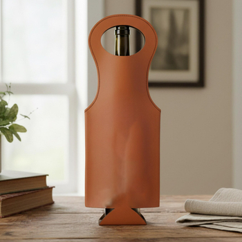 Geantă din piele PU, stil retro, pentru un singur sticla de vin, husă de depozitare, gravură cu laser disponibilă, cadou