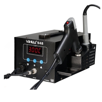 Stație de rework cu aer cald Yihua YH850 cu fier de lipit electrostatic YH936, reglare temperatură 937, temperatură constantă 939D, pompă electrică de desoldering 948