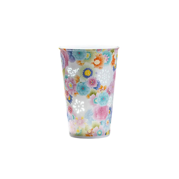 Pahar din porțelan multicolor, elegant pentru băuturi: cola, lapte și cafea – uz casnic, cu mâner