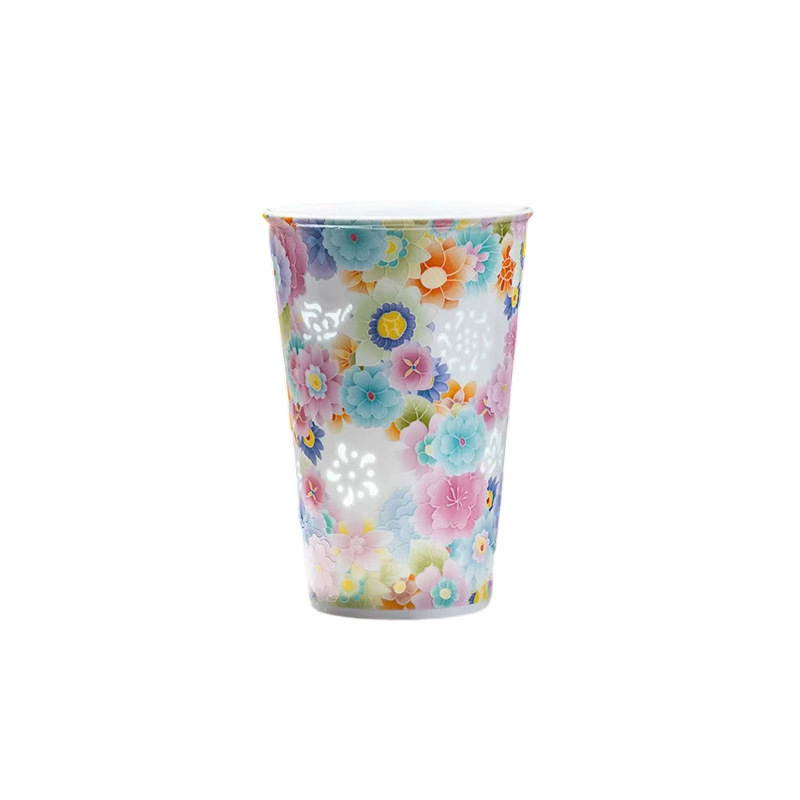 Pahar din porțelan multicolor, elegant pentru băuturi: cola, lapte și cafea – uz casnic, cu mâner