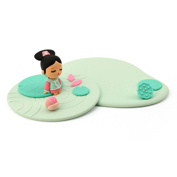 Set capac silicon cartoon pentru cești din ceramică și sticlă, cu design animat, protecție împotriva prafului, utilizare casnică