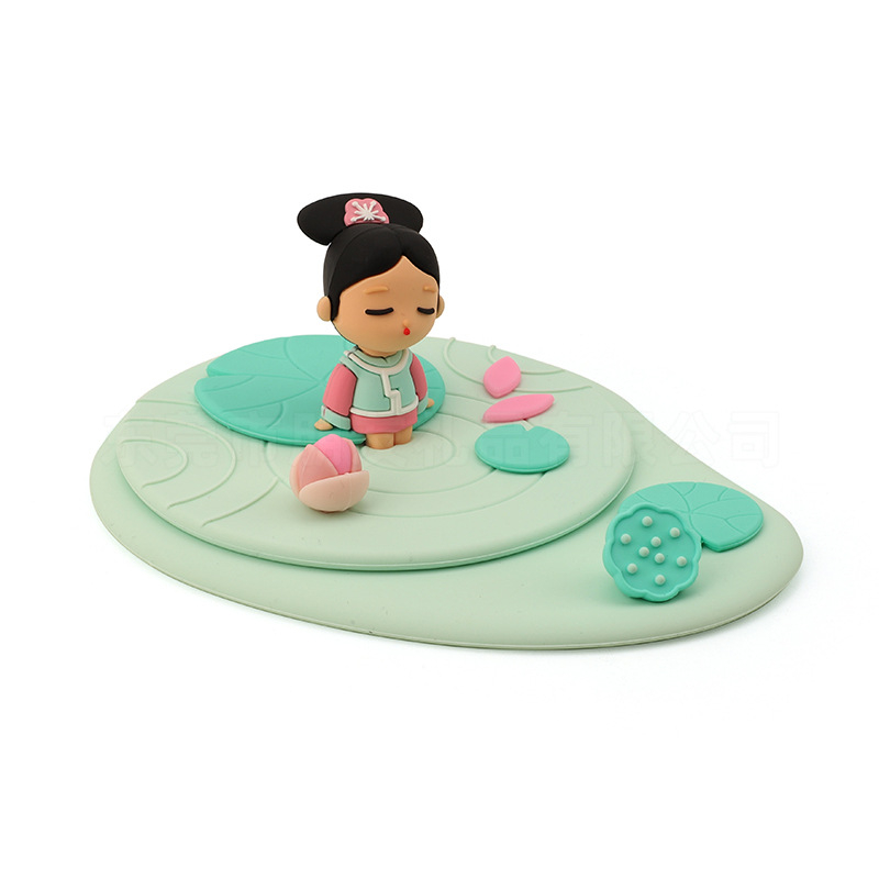 Set capac silicon cartoon pentru cești din ceramică și sticlă, cu design animat, protecție împotriva prafului, utilizare casnică