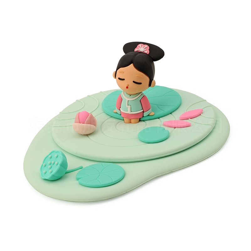 Set capac silicon cartoon pentru cești din ceramică și sticlă, cu design animat, protecție împotriva prafului, utilizare casnică