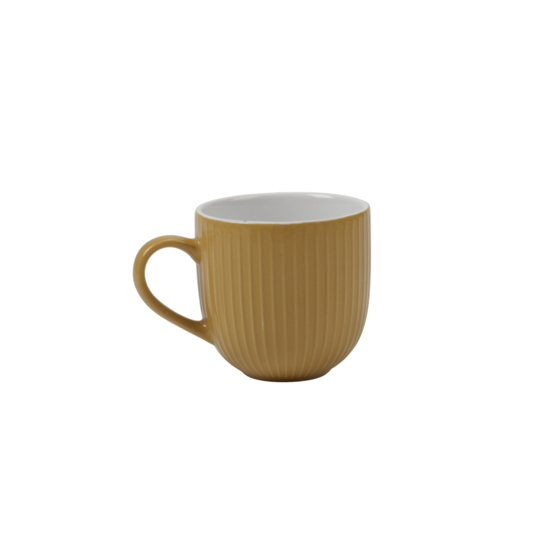 Cană ceramică cu relief sub formă de dungi verticale, în stil nordic minimalist, pentru casă și birou – cană de cafea.