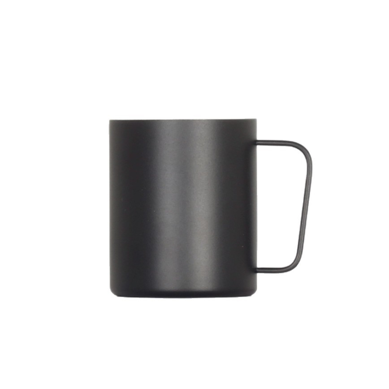 Cană portabilă cu mâner pătrat, pereți dubli din oțel inoxidabil 304, pentru cafea și bere, birou