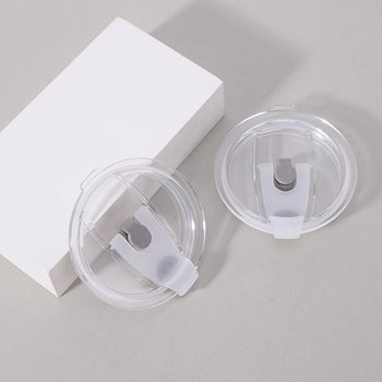 Capac transparent pentru tumbler de 20oz, cu capac push din silicon și pai – capac pentru cafea