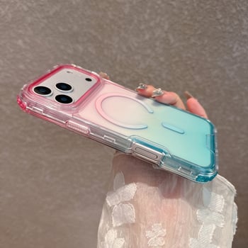 3-u-1 kućište za iPhone 17 Pro Max s dvostrukim gradijentom boja i prozirnim magnetskim stražnjim dijelom
