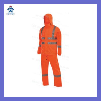UncleAn visoko vidljiva reflektirajuća kišna jakna, PVC dvostruki premaz, žuta/oranžna, D763/C890