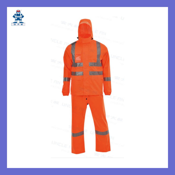 UncleAn visoko vidljiva reflektirajuća kišna jakna, PVC dvostruki premaz, žuta/oranžna, D763/C890