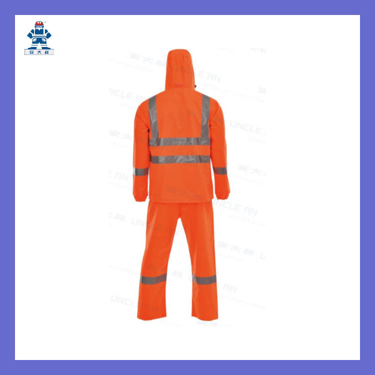 UncleAn visoko vidljiva reflektirajuća kišna jakna, PVC dvostruki premaz, žuta/oranžna, D763/C890