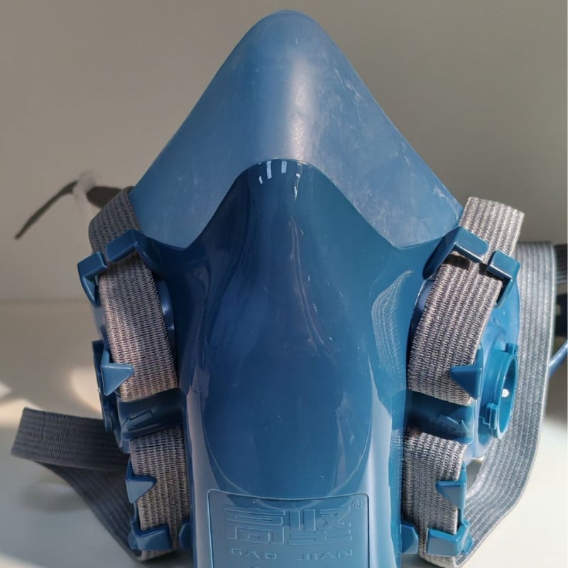 Polumaska respirator s dvostrukim kanisterima, zaštita od prašine i plina, model 0302