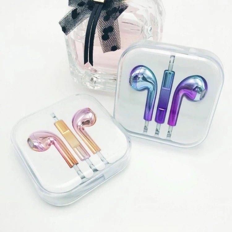 Căști in-ear cu cablu, conector 3.5 mm, formă de L, compatibile cu vivo, iQOO, Huawei, OPPO și Honor 20 — argintiu / roșu