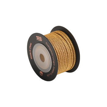 Șnur auriu cu opt fire, țesut din mătase, 1,5–3,0 mm, poliester