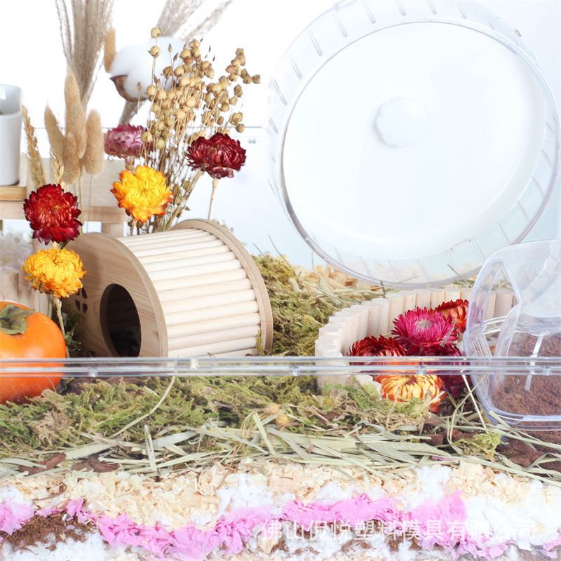 Kolo za trčanje za hamstera, 21 cm, tiho s nosačem, dodatna oprema za kavez