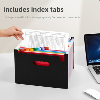 Mapă A4 din PP, acordeon cu 25 compartimente, organizator de documente