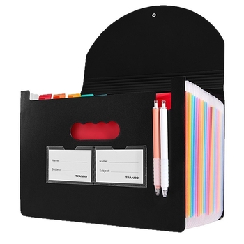 Mapă A4 din PP, acordeon cu 25 compartimente, organizator de documente