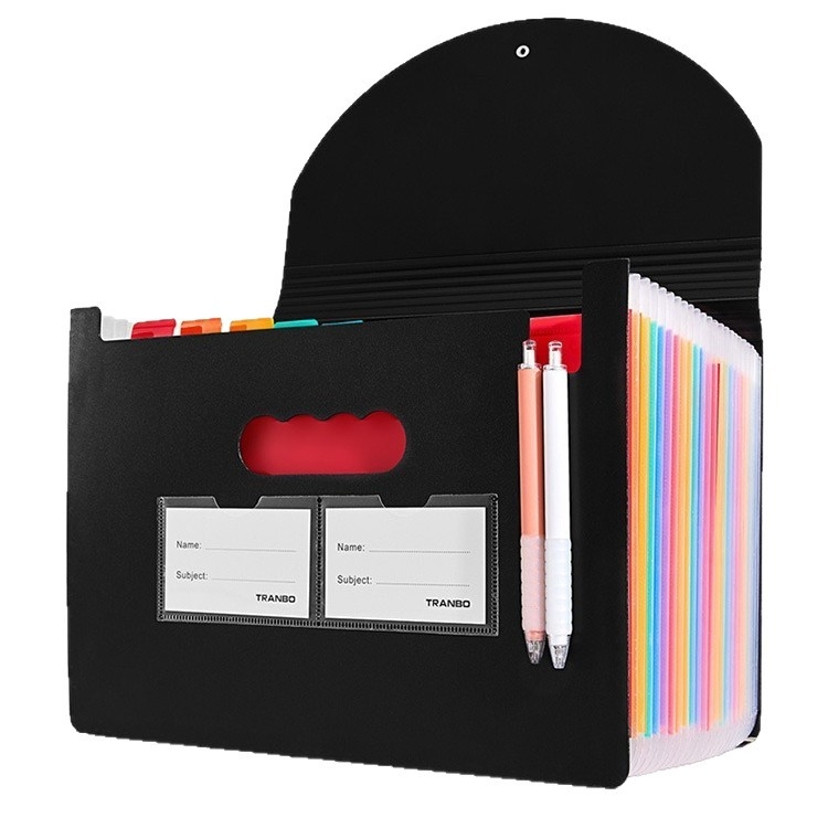 Mapă A4 din PP, acordeon cu 25 compartimente, organizator de documente