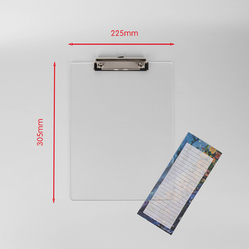 Mapă transparentă din plastic cu clemă pentru documente, clemă puternică, compatibilă cu A4/A5/A6