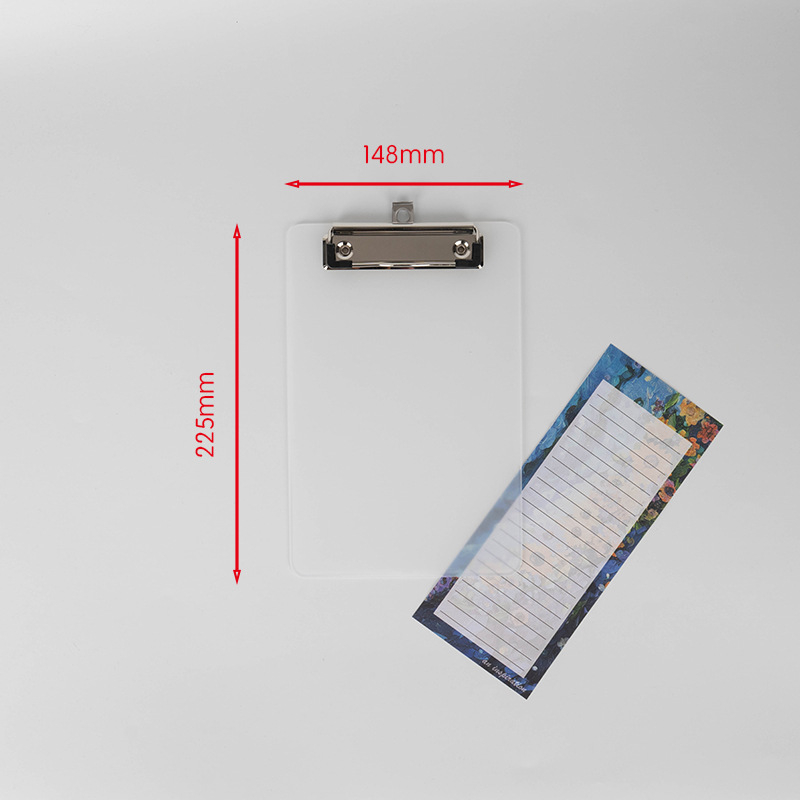 Mapă transparentă din plastic cu clemă pentru documente, clemă puternică, compatibilă cu A4/A5/A6