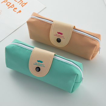 Penar din PU cu capse, 20×8 cm, minimalist pentru elevi, unisex, capacitate mare, rezistent la murdărie