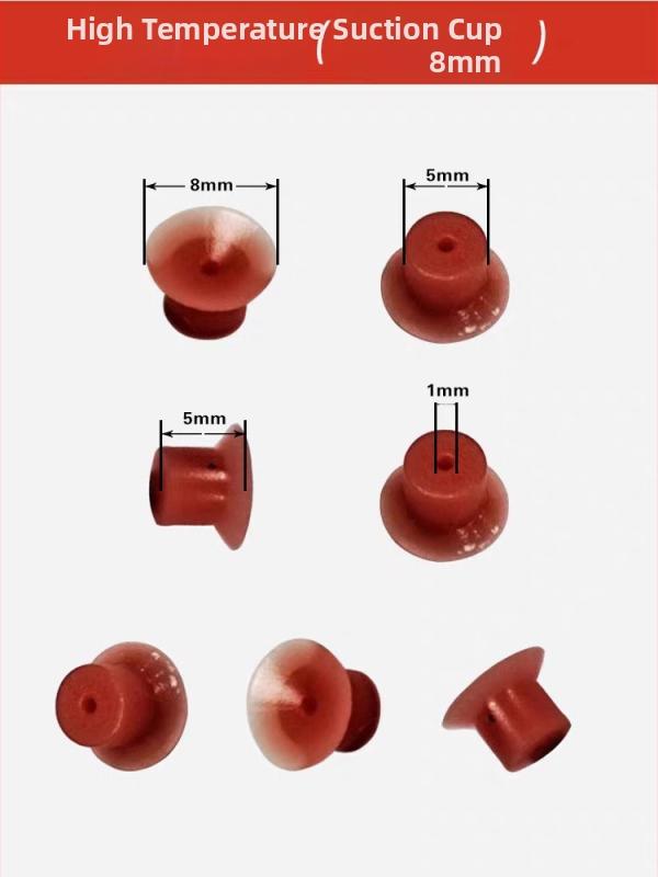Silikónová sacia tryska pre BGA rework stanicu, kruhový otvor 15 mm, odolná do 450°C, červená 8 mm tryska