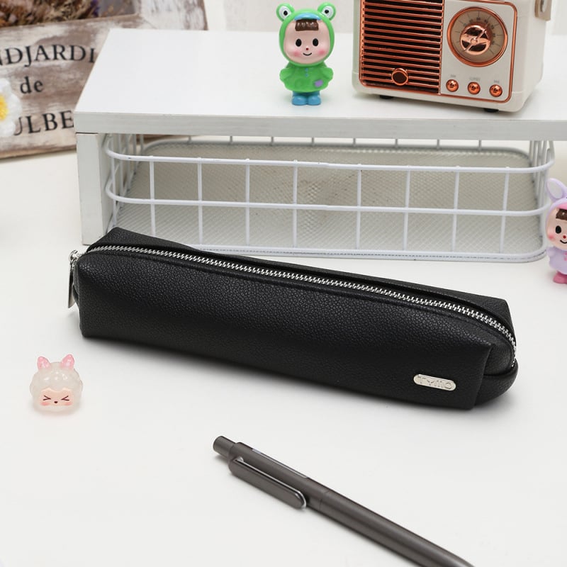 Penar din piele PU pentru elevi, design minimalist, culoare solidă, organizator portabil pentru rechizite
