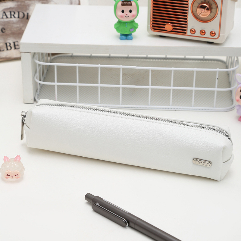 Penar din piele PU pentru elevi, design minimalist, culoare solidă, organizator portabil pentru rechizite