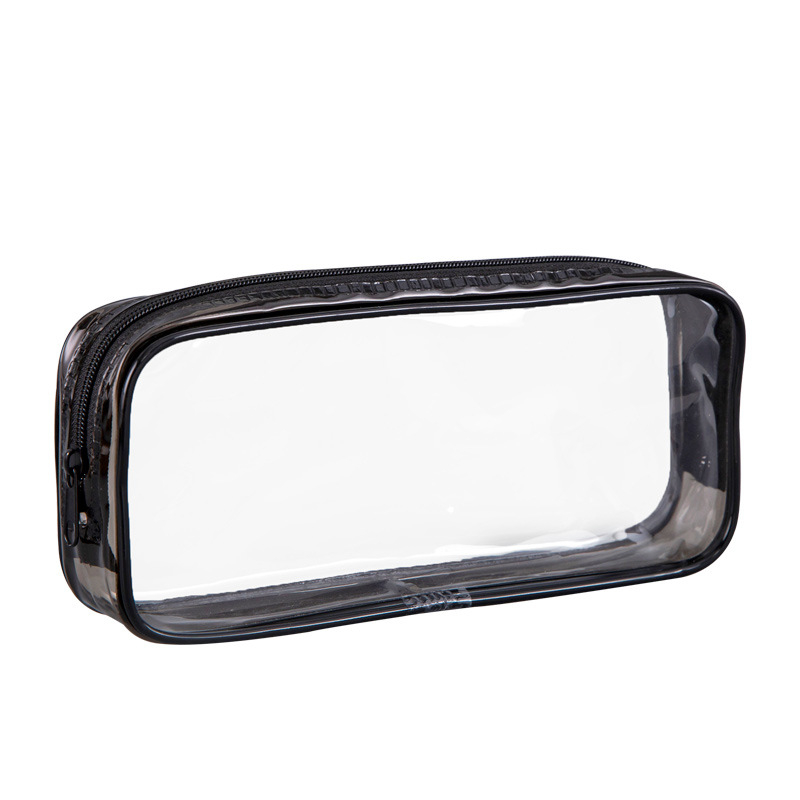 Penar transparent minimalist în stil japonez, cu capacitate mare, pentru elevi de gimnaziu și primar, din PVC și geantă de machiaj