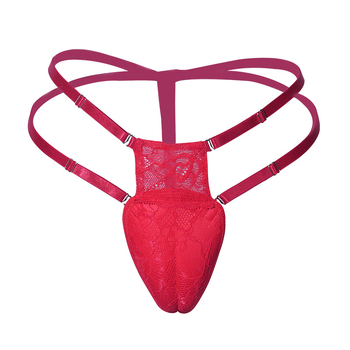 Unisex donje rublje za pretvaranje s diskretnim skrivenim preklopom u preponskom području, niski struk, thong stil, cvjetni žakard, najlon-elastan.