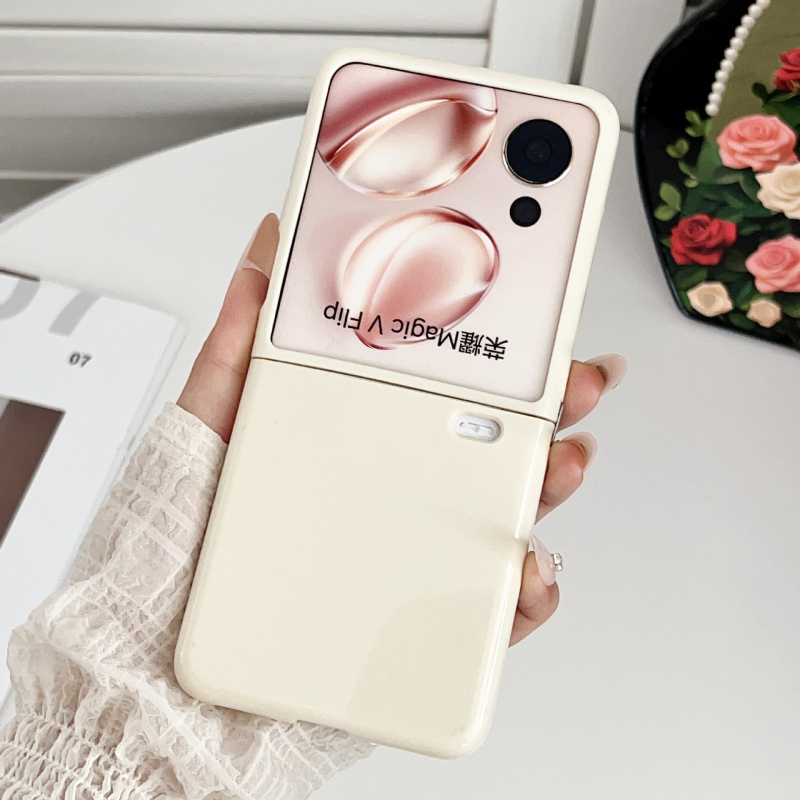 Husă cu oglindă în culori candy pentru Honor Magic V Flip 2, cadru metalic integrat, pliabilă, protecție antișoc, stil Insta