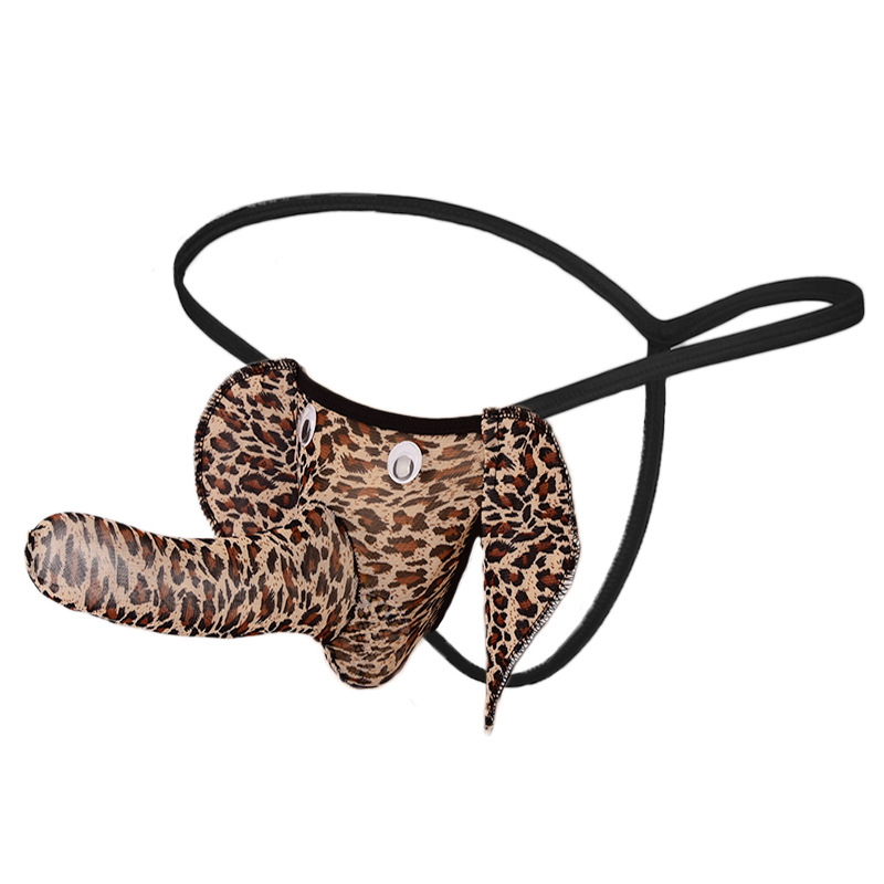 Muške prozirne tangice s leopard uzorkom i motivom slonove surle