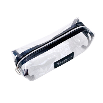 Geantă transparentă pentru pixuri din PVC, capacitate mare, unisex, stil japonez, design simplu cu un singur strat