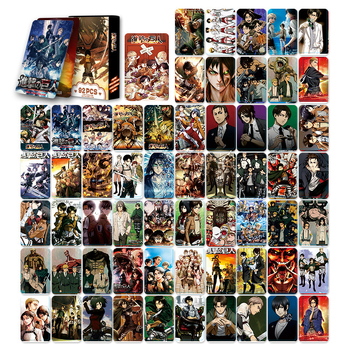 92 de carduri foto imprimate în culori de înaltă definiție din Attack on Titan, dublă față, în cutie, carduri LOMO pentru colecție, autocolante și semn de carte