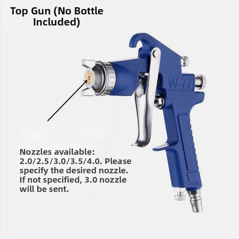 Pistol de pulverizare pneumatic W77 pentru plăci din oțel color, duză 3,5 mm pentru vopsele pe bază de apă