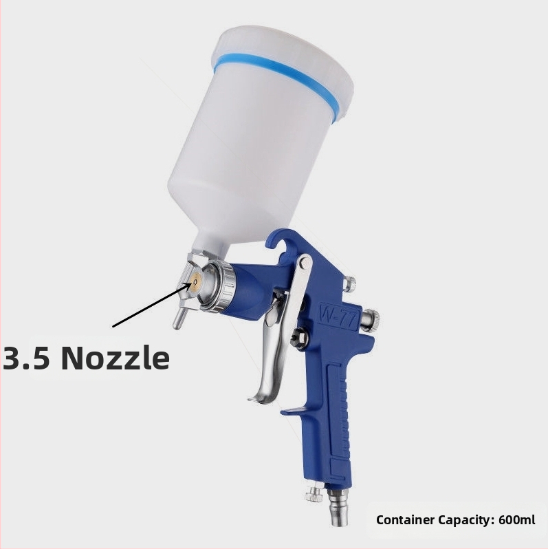 Pistol de pulverizare pneumatic W77 pentru plăci din oțel color, duză 3,5 mm pentru vopsele pe bază de apă