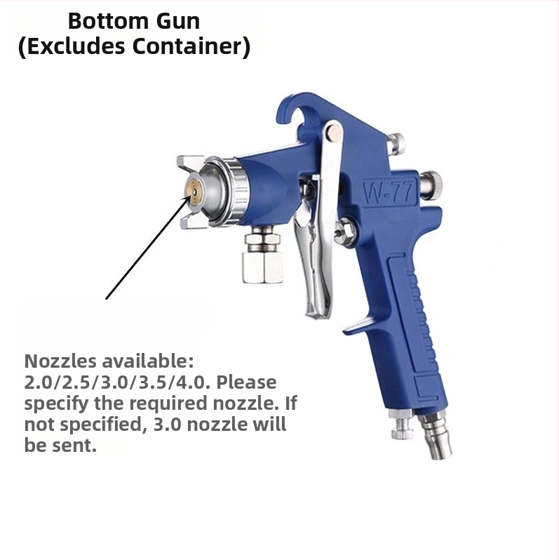 Pistol de pulverizare pneumatic W77 pentru plăci din oțel color, duză 3,5 mm pentru vopsele pe bază de apă