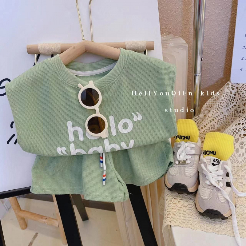 Dječji ljetni dvodijelni komplet: gilet bez rukava i šortsevi, unisex, korejskog stila, za djecu 3–8 godina