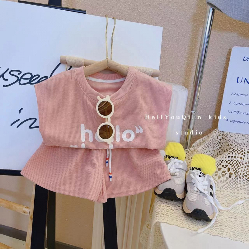 Dječji ljetni dvodijelni komplet: gilet bez rukava i šortsevi, unisex, korejskog stila, za djecu 3–8 godina
