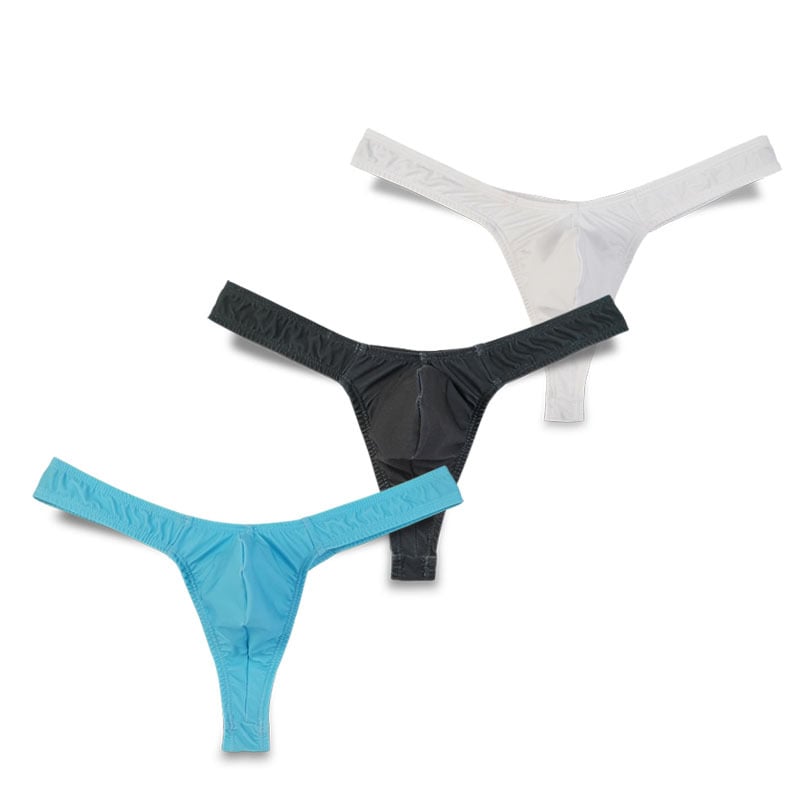 Muški thong s niskim strukom, jednobojno donje rublje, ice silk materijal
