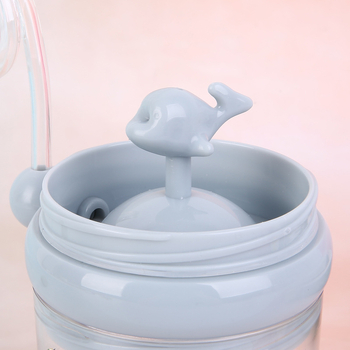 Pahar de apă în formă de balenă cu jet de apă, pahar pentru copii cu pai, din plastic, portabil, pentru vară