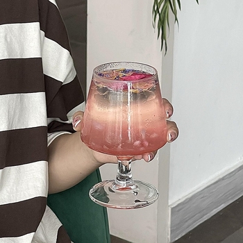Goblet din sticlă inspirat de Coreea pentru cocktailuri și băuturi reci, pahar elegant, fără mâner