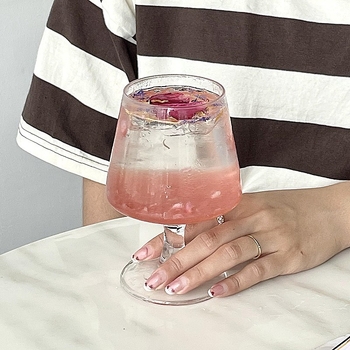 Goblet din sticlă inspirat de Coreea pentru cocktailuri și băuturi reci, pahar elegant, fără mâner