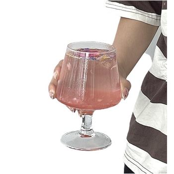 Goblet din sticlă inspirat de Coreea pentru cocktailuri și băuturi reci, pahar elegant, fără mâner